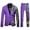 Purple, variant on FYEGRE Men's Carnival Suit Two Piece Set Formal Attire With Purple Gold All Over Print Design Green XXL