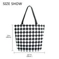 thumbnail image 5 of FORMRS Womens Canvas Tote Bag with Zipper Inner Pocket Shoulder Handbag, Black and White Geometric, 5 of 7