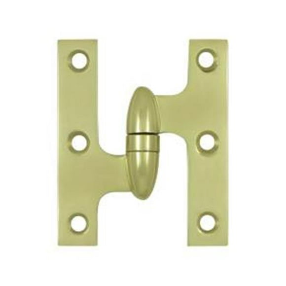 Deltana OK3025B3UNL-L 3 x 2.5 in. Olive Knuckle Hinge&#44; Unlacquered Bright