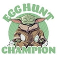 thumbnail image 2 of Women's Star Wars: The Mandalorian Easter Grogu Egg Hunt Champion Graphic Tee White Large, 2 of 4