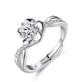 thumbnail image 4 of Anillo de compromiso de plata 925 para mujer con circonitas Peach Flo, 4 of 8