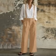 thumbnail image 3 of Gytharion Jumpsuits for Women Solid Color Buttoned Wide-leg Overalls Casual Loose Jumpsuits, 3 of 4