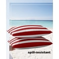 thumbnail image 6 of Outdoor Waterproof Throw Pillow Covers Set of 2 Classical Stripe Decorative Pillowcases Lumbar Outdoor Pillows Cushion Case 20x12 Inch Red Patio Pillows for Couch Sofa Bed Garden, 6 of 7