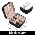 thumbnail image 3 of Jewelry Box Square Travel Portable Earing Carrying Box Elegant Trendy Jewelry Gifts Organizer Display Packaging Leather Box A03 10x10x5.8cm as shown, 3 of 6