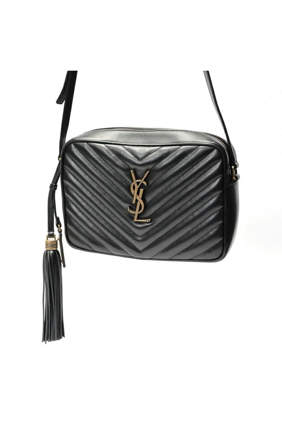 Pre-Owned Saint Laurent Lou Camera Bag/Shoulder Bag 520534 in Quilted Leather, Black