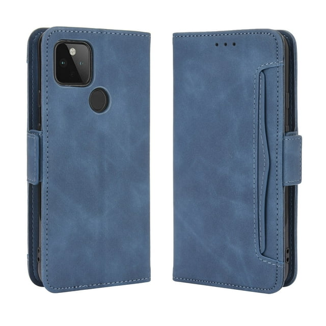 Case for Google Pixel 4A Cover Adjustable Detachable Card Holder Magnetic closure Leather Wallet Case - Blue