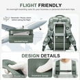 thumbnail image 3 of SYCNB Large Travel Backpack for Men Women, Mochila de Viaje Carry on Backpack Flight Approved Luggage Laptop Backpack, Personal Item Travel Backpack Waterproof Morral de Viaje Suitcase Daypack Green, 3 of 7