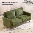 thumbnail image 2 of Ktaxon Corduroy Loveseat Sturdy Build, 2 Seater Sofa Solid Wood Frame, Living Room Couch Deep Seat for Small Space Apartment Home Green, 2 of 9