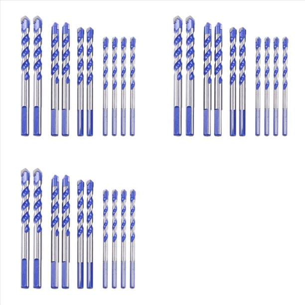 Juego de Brocas de Mampostería de Carburo de Tungsteno de 30 Piezas para Metal, Acero, Porcelana, Baldosas de Cerámica, Hormigón, Ladrillo, Plástico, Madera (6 8 10 12 mm)