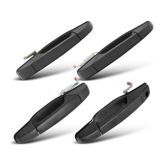 Door Handle Set 4 - Compatible with 2007 - 2013 Chevy Silverado 1500 Crew Cab Pickup 2008 2009 2010 2011 2012