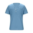 thumbnail image 3 of Ohufall Men's Henley Shirts Short Sleeve Button Linen T-Shirt Lightweight Fashion Casual Pullover Shirt, 3 of 5