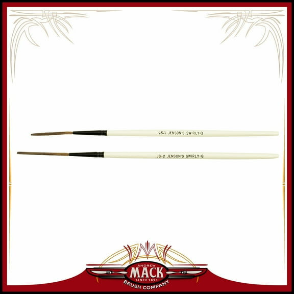 Set (2)The Jenson Swirly Q Series JS Sizes 1-2 Scroll Striping Script Lettering