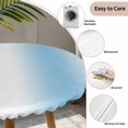 thumbnail image 3 of Sky Blue White Round Tablecloth for 55-60 Inch Tables,Fitted Table Cover with Elastic Edge,Gradient Vertical Stripes Minimalist Waterproof Outdoor Table Cloth Protector for Patio Garden Dinner Picnic, 3 of 9