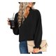 thumbnail image 5 of VISgogo - Blusa informal de manga larga con cuello en V para mujer, color sólido, para primavera y otoño VISgogo moda, 5 of 9