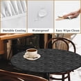 thumbnail image 4 of Round Fitted Tablecloth with Elastic Edge Design Table Cover Waterproof Table Cloth Stain-Resistant for 52" Round Table for Dining, Picnic, Party, Decor, Outdoor, Modern Black, 4 of 4