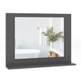 thumbnail image 1 of Gymax Bathroom Mirror w/ Shelf 23.5'' x 17.5'' Rectangle Wood Frame Vanity Mirror Gray, 1 of 9