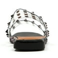 thumbnail image 4 of Lady Couture BLOOM Double Banded Clear Flat Slide With Multi Colored Studs, Black, 6, 4 of 4