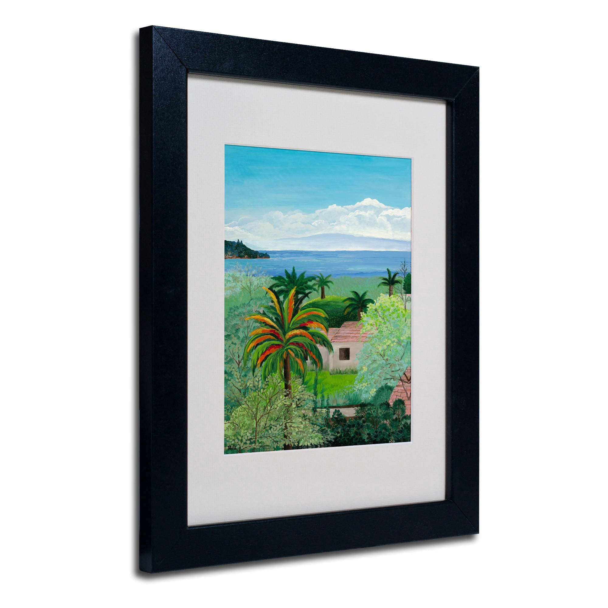 Trademark Fine Art "Costa Rican Beach" Canvas Art by Anonymous, Wood Frame