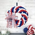 thumbnail image 4 of Décoration Maison Moderne, Couronne de Fleurs Rouges Blanches et Bleues Nœuds Patriotiques 4 Juillet Couronne Drapeau Américain pour Portes d'Entrée Décorations Suspendues pour Porte Jour de l'Indépendance Décorations de Vacances Jour du Souvenir, 4 of 7