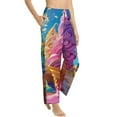 thumbnail image 6 of Salouo Rainbow Melting Ice Cream Print Women's Pajama Pants Casual Loose Sweatpants PJs Flowy Pants Drawstring Palazzo for Women Wide Leg Pants Lounge Pajama -X-Large, 6 of 8