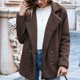 thumbnail image 1 of Chaqueta cálida para mujer para mujer, abrigo de invierno sólido con cuello de plumón, prendas de vestir exteriores de lana de cordero Fridja  po1421, 1 of 9