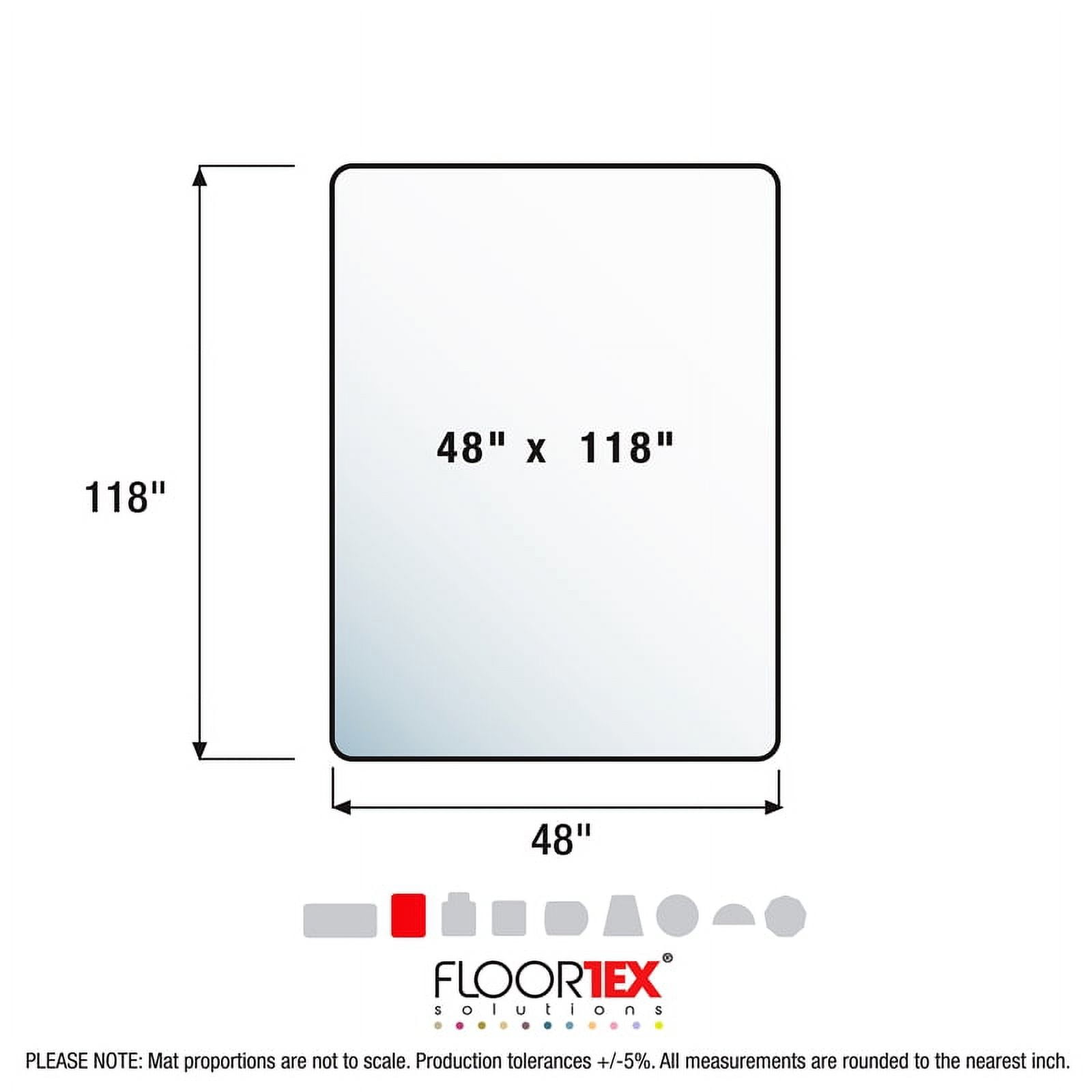 Floortex® XXL Polycarbonate Rectangle Chair Mat Hard Floors 48" x 118"