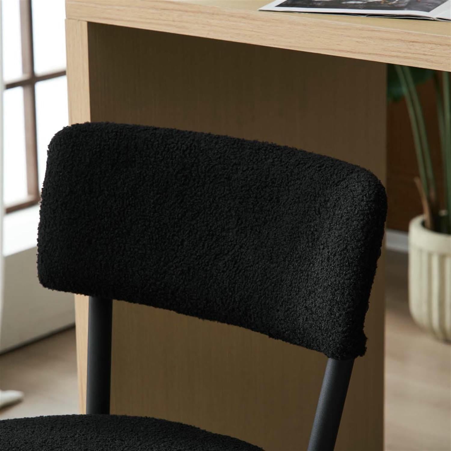 Demi Bonn 35" Counter Height Bar Stools Set of 4, Teddy Fabric Upholstered Barstools with Back, Kitchen Island Countertop Chairs for Dining Room, Beige