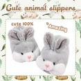 thumbnail image 2 of Soft Bunny Slippers for Women Funny Animal Novelty Slippers for Adults Cute Plush Rabbit Bedroom Slippers（Grey，5-6）, 2 of 6