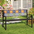 thumbnail image 4 of Gymax 50'' Patio Metal Bench Classic Slatted Loveseat for 2-3 People w/ Curved Seat, 4 of 9