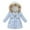 Light blue, variant on Aihuaihua Girls Hooded Puffer Jacket with Fur Trim Long Sleeve Winter Warm Outerwear Slim Waist Thick Down Coat with Pocket Size 2-11 Years