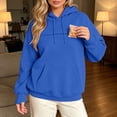 thumbnail image 4 of Bmisegm Womens Hoodies Pullover Drawstring Hood Long Sleeve Front Pocket Loose Drop Shoulder Soft Texture Solid Hoodie for Women, 4 of 6