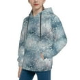 thumbnail image 2 of Picia enchanted winter snowflake holly Pattern Youth Hoodie - Warm Pullover Sweatshirt with Kangaroo Pocket, Ideal for Boys and Girls-X-Large, 2 of 6