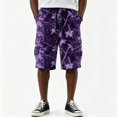 thumbnail image 2 of Mens Athletic Shorts High Waist Drawstring Cargo Shorts Summer Soft Baggy Stretch Workout Shorts, M, 2 of 7