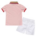 thumbnail image 2 of Huanglei Toddler Boys Short Sleeve Casual Cartoon Prints Tops Holiday Shirts T Shirt Short Pants Suit, 2 of 5