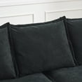 thumbnail image 5 of 3 Seater Sofa, 88.5 inch Dutch Velvet Couches for Living Room, Mid Century Modern Loveseat Sofas with Two Pillows, Thick Seat Cushion and Backrest, Modern Couch for Bedroom, Apartment, Office, Black, 5 of 9