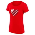 thumbnail image 2 of Women's G-III 4Her by Carl Banks  Red Los Angeles Angels Super-Slim Fit Lightweight Heart Graphic T-Shirt, 2 of 5