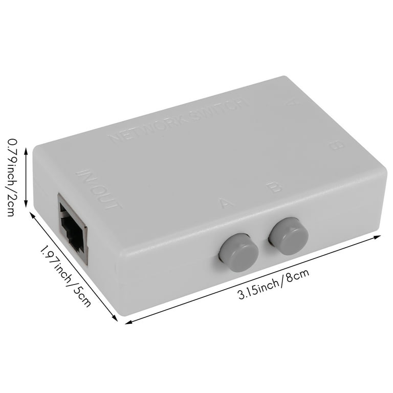 Mini 2 Port RJ45 RJ-45 Network Switch Ethernet Network Box Switcher Dual 2  Way Port Manual Sharing Switch Adapter HUB