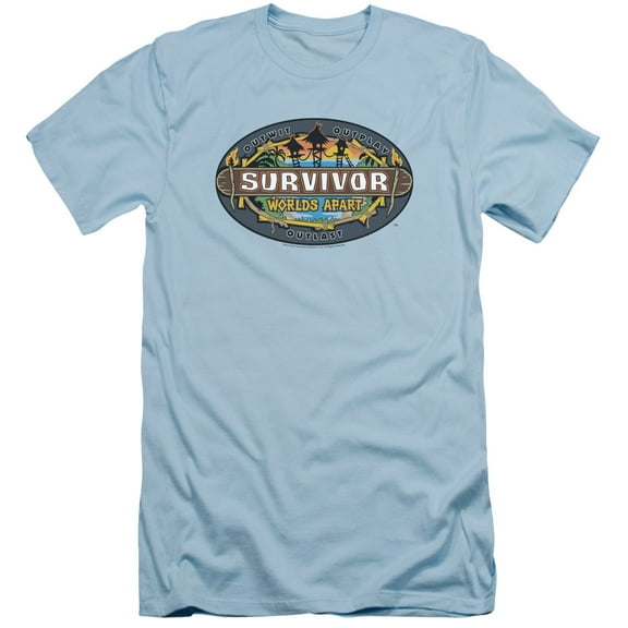 Survivor Worlds Apart Logo Adult 30/1 T-Shirt Light Blue