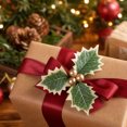 thumbnail image 6 of 10 Pcs Artificial Holly Berries, 5.12 inch Faux Berries Holly Leaves, Fake Berries with Green Leaves Christmas Tree Wreath Decor and Gift Box Warp, 6 of 6