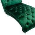 thumbnail image 7 of Velvet Chaise Lounge Chair, Modern Accent Sofa with Waist Pillow and Tufted Backrest, Sleeper Leisure Single Sofa Couch with Acrylic Feet for Living Room Bedroom Office Apartment, Emerald, 7 of 7