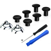 eXtremeRate ThumbsGear Interchangeable Ergonomic Thumbstick for PS5 Controller, for PS4 All Model Controller - 3 Height Domed and Concave Grips Adjustable Joystick - Chrome Glossy Silver & Black