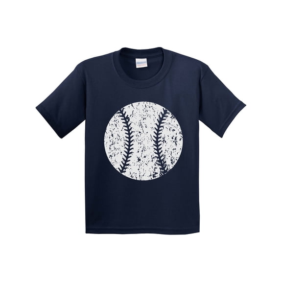 Inktastic Distressed Baseball in White Youth T-Shirt