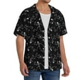 thumbnail image 2 of KLL Cute Skull Print Men's Shirt Short Sleeve Button Down Summer Cuba Beach Shirts- XX-Large, 2 of 5