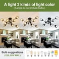 thumbnail image 3 of 8 Light Glass Globe Ceiling Light Black Mid Century Flush Mount Sputnik Light Fixture Bubble Chandelier Living Room Farmhouse for Dining Room Kitchen Bedroom., 3 of 6