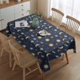 thumbnail image 2 of Dark Blue Sun Moon Star Eye Planet Pattern Rectangle Tablecloth 60"x84",Waterproof Polyester Rectangle Table Cloth, Wipeable Spillproof Polyester Tablecloth for Dining, Camping, Indoor and Outdoor, 2 of 5