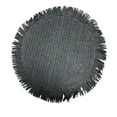 thumbnail image 4 of Placemat Rond Tissé Avec Franges Noir 15 X 15 - Ensemble De 12, 4 of 4