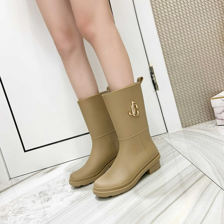 Juebong Boots on Sale 2022 Lug Sole Non-Slip Mid-Tube Women Mid