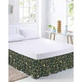 thumbnail image 3 of Paisley Bed Skirt King Size 18 Inch Drop, Yellow Flowers Adjustable Elastic Dust Ruffles Bedskirt for King Bed Wrap Around Pleated Mattress Frame Cover, 3 of 9