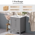 thumbnail image 6 of Aukfa 24" Bathroom Vanity with SinkFreestanding Single Sink Bathroom Cabinet with Soft-Close Doors,Gray, 6 of 7