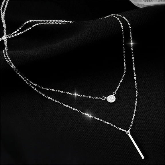 Silver Pendant Necklaces Geometric Square Necklace Simple Women Fashion